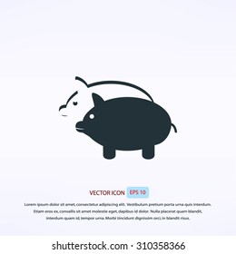 SWINE silhouette and outline vector icon