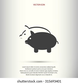 SWINE silhouette and outline vector icon