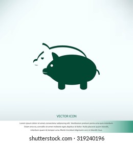 SWINE silhouette and outline vector icon