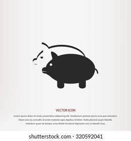 SWINE silhouette and outline vector icon