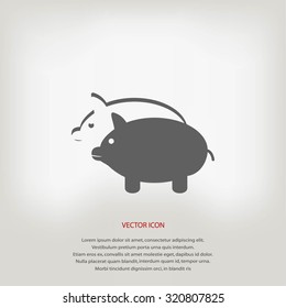 SWINE silhouette and outline vector icon