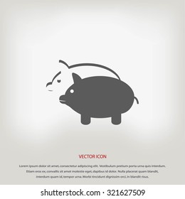 SWINE silhouette and outline vector icon