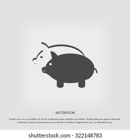SWINE silhouette and outline vector icon