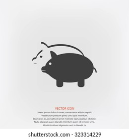SWINE silhouette and outline vector icon