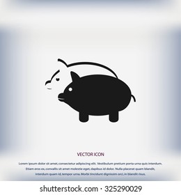 SWINE silhouette and outline vector icon