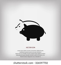 SWINE silhouette and outline vector icon
