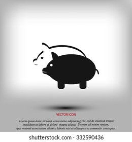 SWINE silhouette and outline vector icon