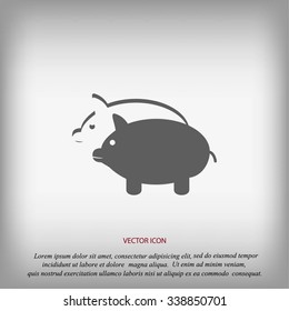 SWINE silhouette and outline vector icon