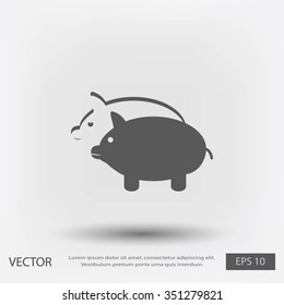SWINE silhouette and outline vector icon
