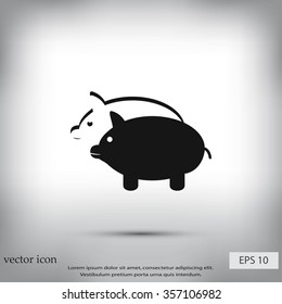 SWINE silhouette and outline vector icon