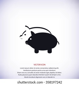 SWINE silhouette and outline vector icon