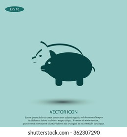 SWINE silhouette and outline vector icon