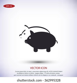 SWINE silhouette and outline vector icon