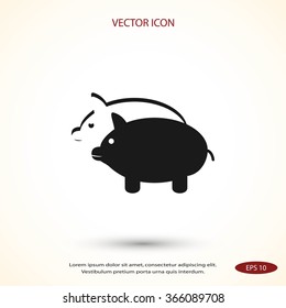 SWINE silhouette and outline vector icon