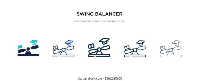 swing balancer icon in different style vector illustration. two colored and black swing balancer vector icons designed in filled, outline, line and stroke style can be used for web, mobile, ui