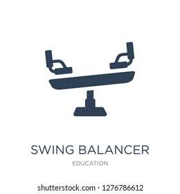 swing balancer icon vector on white background, swing balancer trendy filled icons from Education collection, swing balancer vector illustration