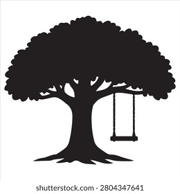 Swing beneath a grand spreading tree in a park