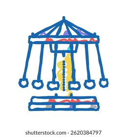 swing carousel doodle icon sketch vector. swing carousel sign. isolated symbol illustration