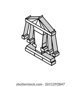 swing carousel isometric icon vector. swing carousel sign. isolated symbol illustration