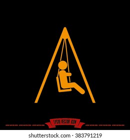 swing  child  icon vector illustration