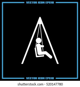 swing child icon vector illustration eps10. Isolated badge for website or app - stock infographics