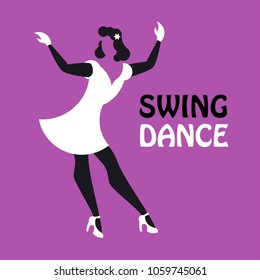 Swing dance. Illustration of swing dancer 
