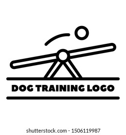 Swing for dog training logo. Outline swing for dog training vector logo for web design isolated on white background