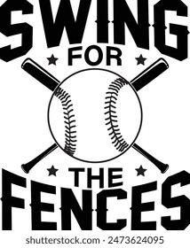 Swing For Fences T-shirt illustration