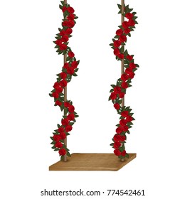 swing with flowers, a swing of flowers for garden 