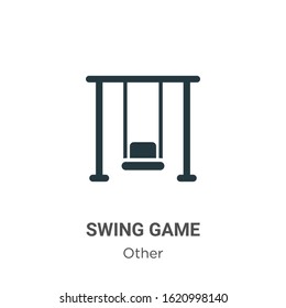 Swing game glyph icon vector on white background. Flat vector swing game icon symbol sign from modern other collection for mobile concept and web apps design.