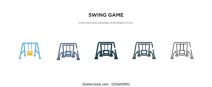 swing game icon in different style vector illustration. two colored and black swing game vector icons designed in filled, outline, line and stroke style can be used for web, mobile, ui