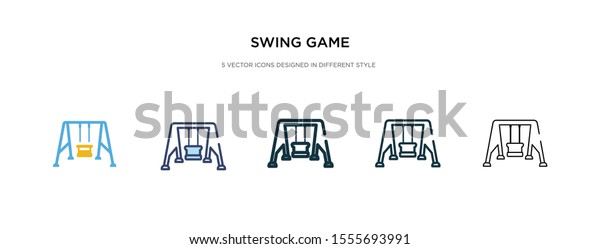 swing game\
icon in different style vector illustration. two colored and black\
swing game vector icons designed in filled, outline, line and\
stroke style can be used for web, mobile,\
ui