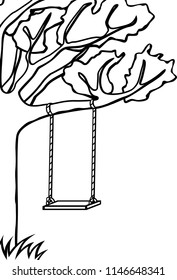 swing hanging from a tree branch