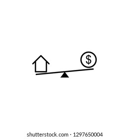 swing, house, dollar icon. Element of finance illustration. Signs and symbols icon can be used for web, logo, mobile app, UI, UX on white background