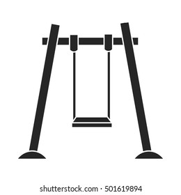 Swing icon in black style isolated on white background. Play garden symbol stock vector illustration.