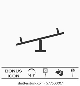 Swing icon flat. Black pictogram on white background. Vector illustration symbol and bonus button