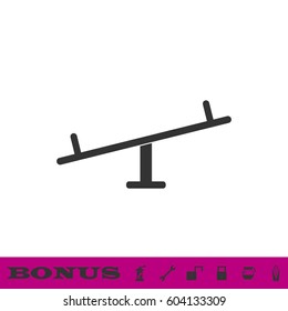 Swing icon flat. Black pictogram on white background. Vector illustration symbol and bonus button