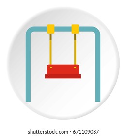 Swing icon in flat circle isolated vector illustration for web