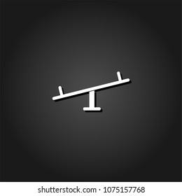 Swing icon flat. Simple White pictogram on black background with shadow. Vector illustration symbol