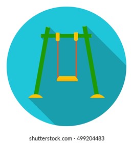 Swing icon in flat style isolated on white background. Play garden symbol stock vector illustration.