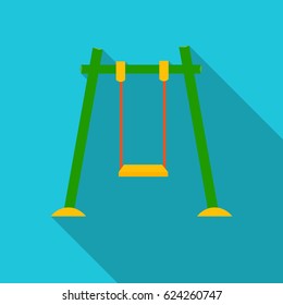 Swing icon in flat style isolated on blue background. Play garden symbol stock vector illustration.