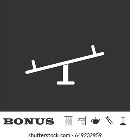 Swing icon flat. White pictogram on black background. Vector illustration symbol and bonus icons