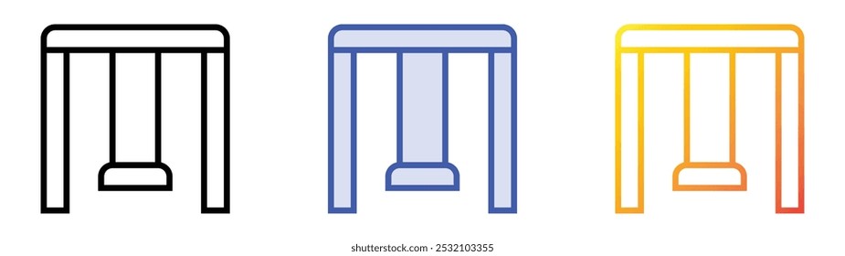 swing icon. Linear, Blue Fill and Gradient Style Design Isolated On White Background