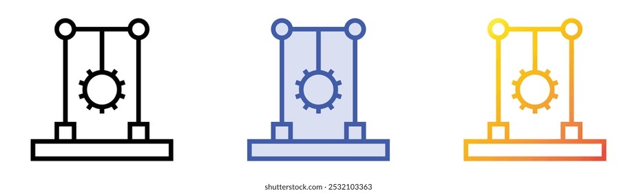 swing icon. Linear, Blue Fill and Gradient Style Design Isolated On White Background