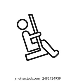 swing icon outline collection in black and on white background