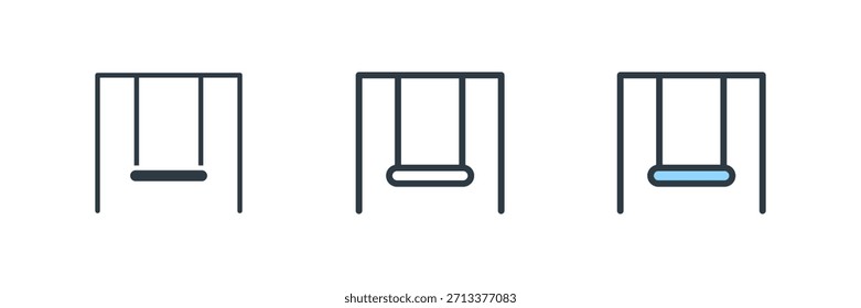 ícone de swing definir ilustração de vetor. linha, glifo, símbolo de cor isolado no plano de fundo branco