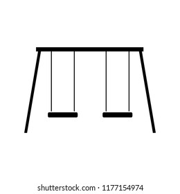 Swing icon, silhouette, logo on white background