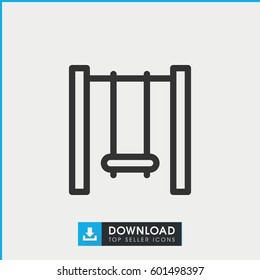 swing icon. simple outline swing vector icon. on white background.