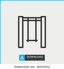 swing icon. simple outline swing vector icon. on white background.