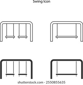Ícone e vetor oscilante. Ícone de balanço de varanda plana da moda da coleção de móveis e domésticos.